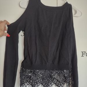 Material girl peek shoulder long sleeve top